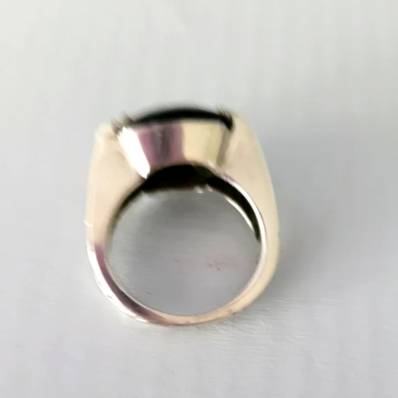 David Yurman Onyx Diamond Sterling Silver Ring - Picture 11 of 12